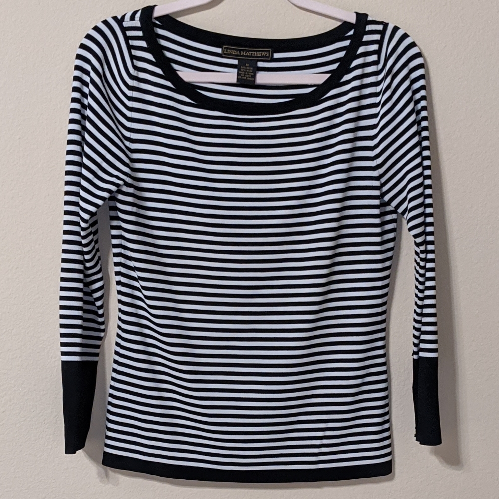 Linda Mathews Striped Top